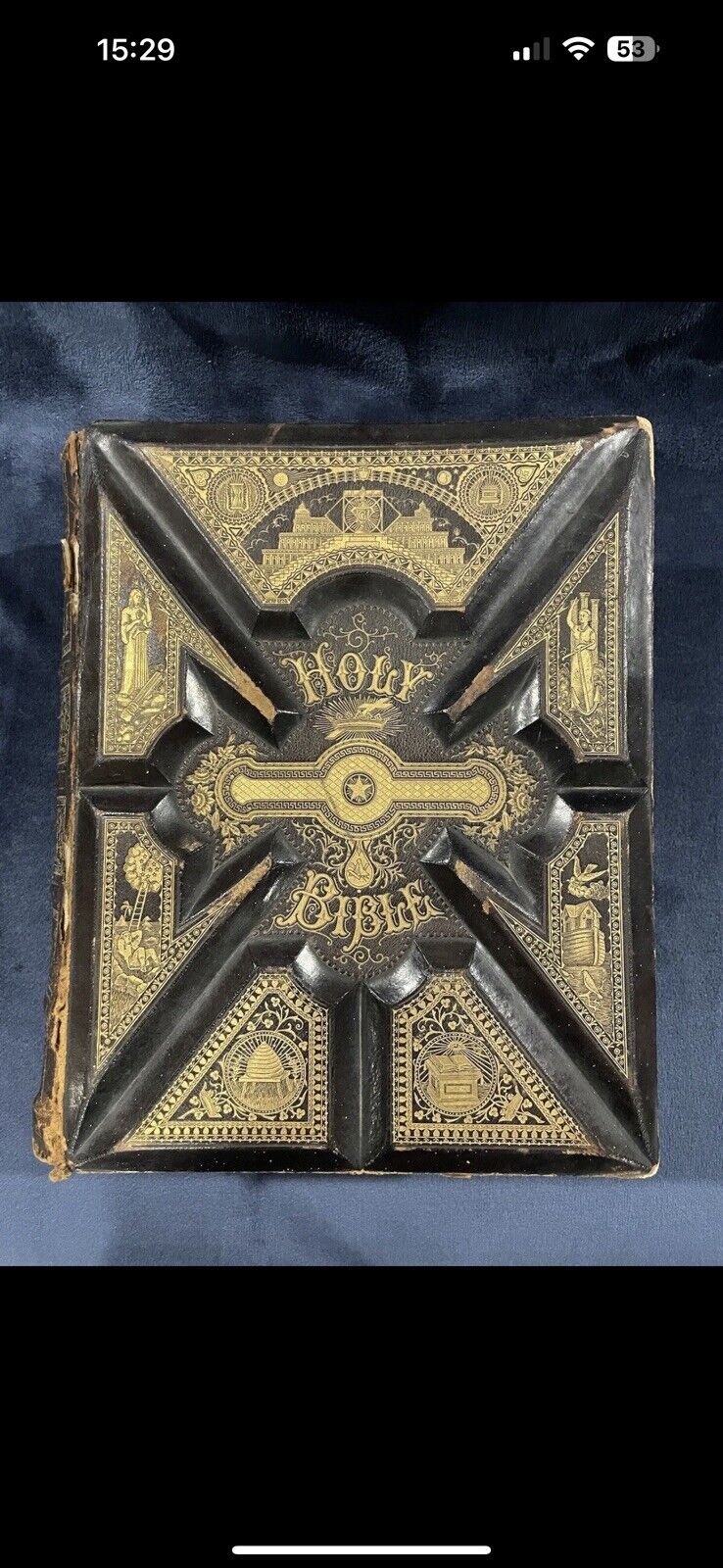1886, THE HOLY BIBLE, PARALLEL COLUMN EDITION, LARGE BEAUTIFUL LEATHER BINDING