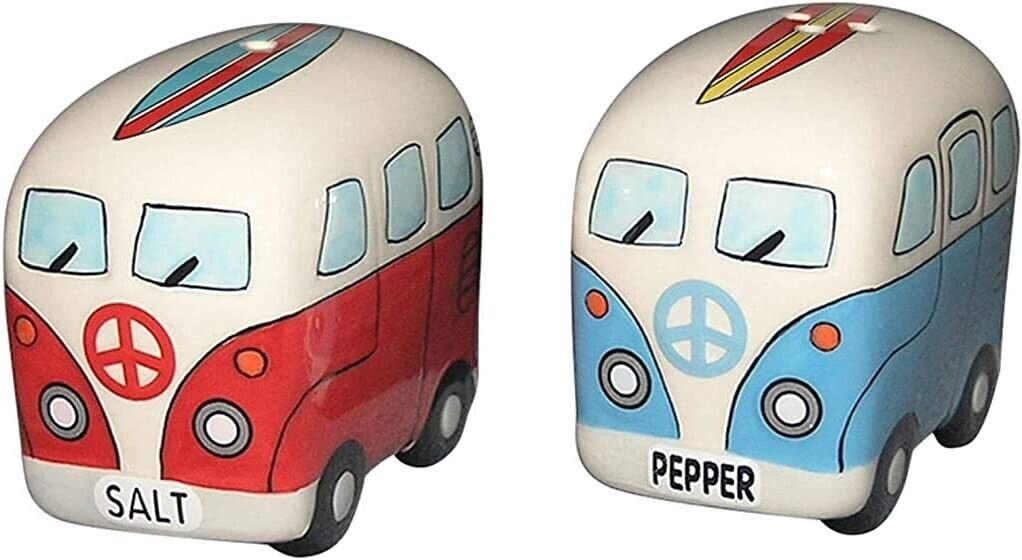 Ceramic Surfer Van Design Salt and Pepper Shaker Set