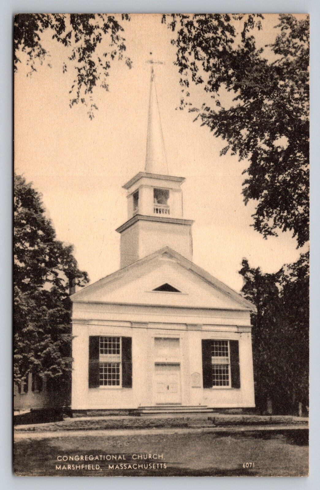 First Congregational Church Trinitarian Marshfield Massachusetts Postcard