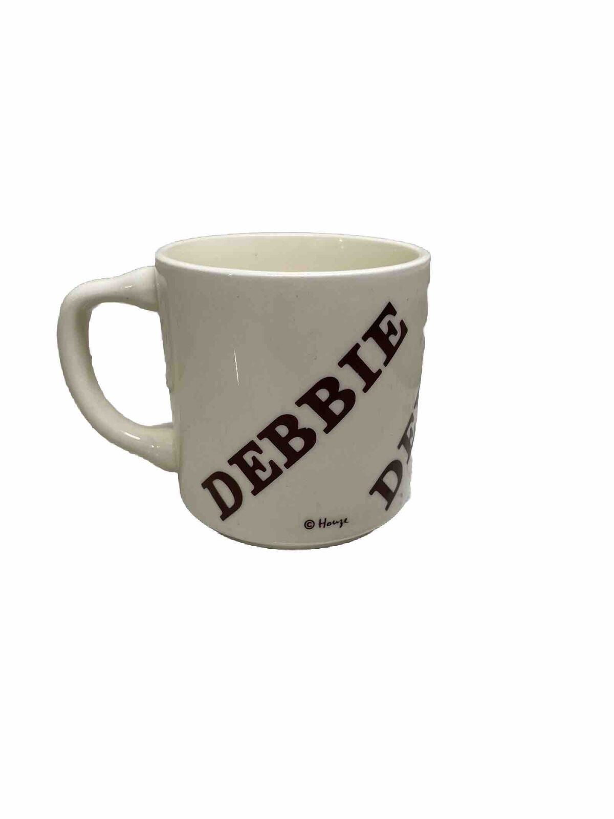 Vtg 1970’s Houze Coffee Mug “Debbie” Made In U.S.A. Beige Retro