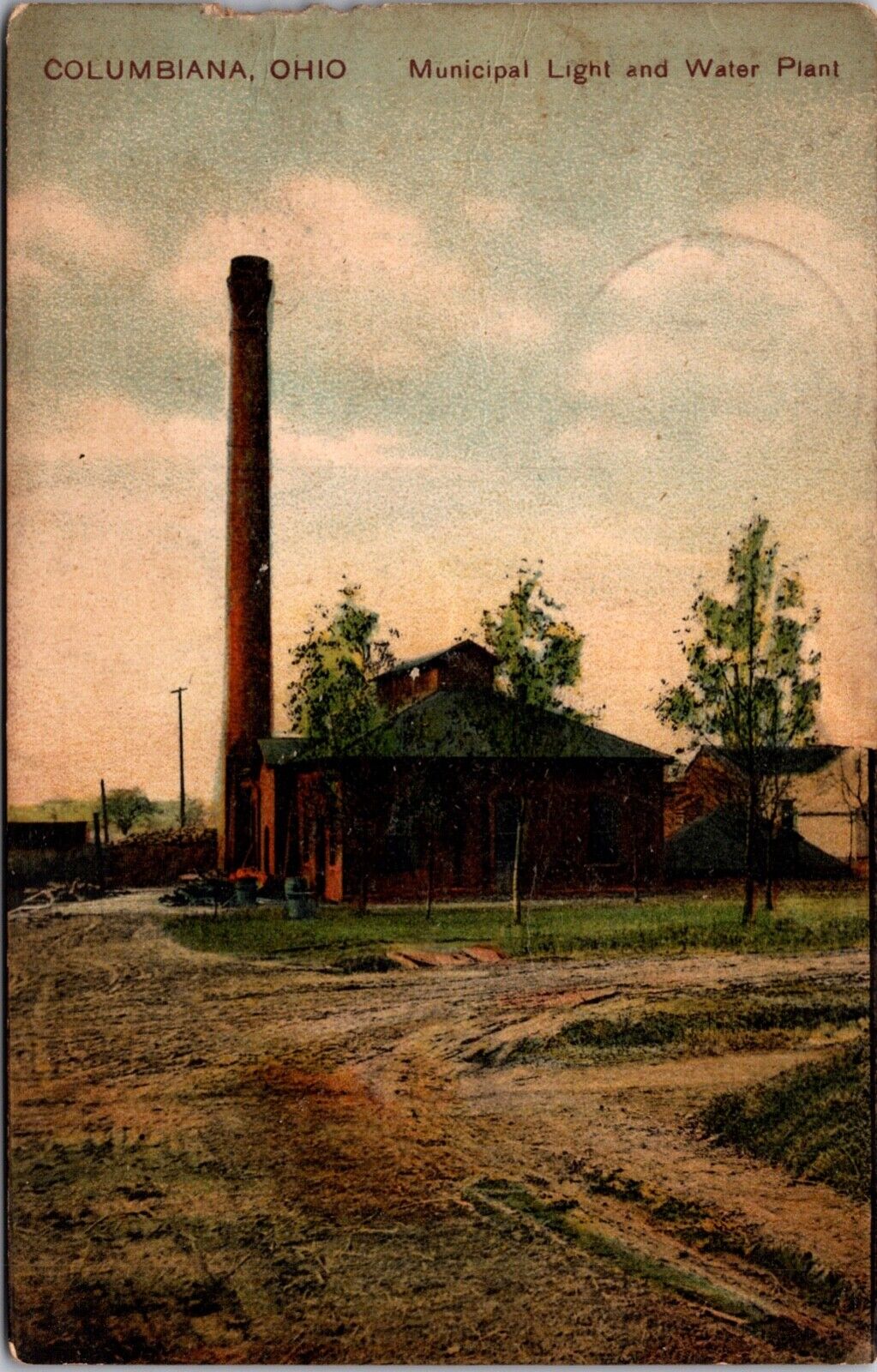 Postcard Municipal Light and Water Plant in Columbiana, Ohio