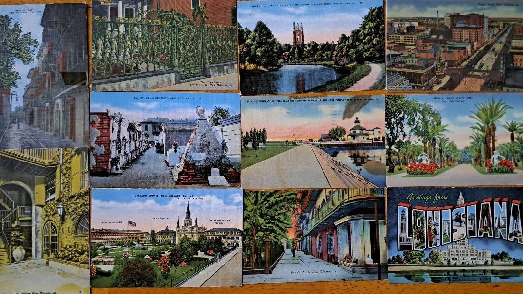 LOT of 11   NEW ORLEANS, LOUISIANA    Vintage LA Postcards    ca.1930\'s-1950\'s