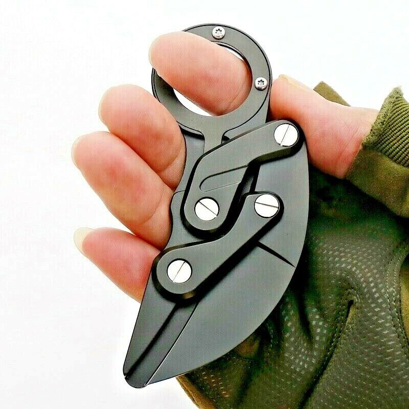 Karambit Claw Mechanical Folding Knife Pocket Hunting Survival Tactical Combat S