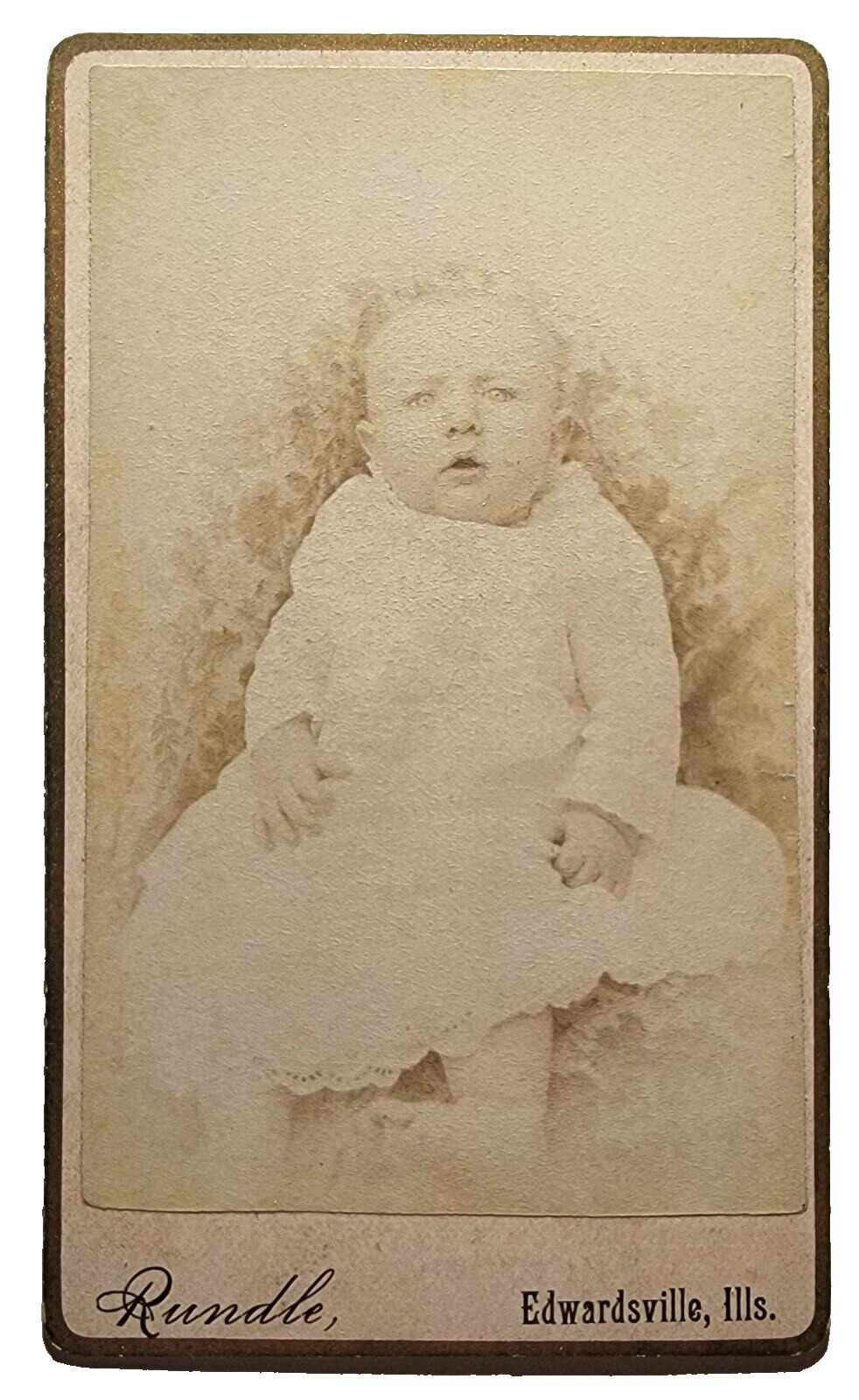 Original Old Vintage Antique CDV Photo Picture Image Cute Infant Baby Dress