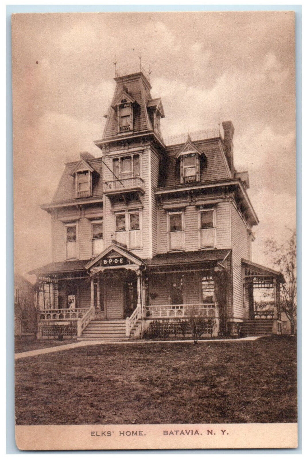 c1905 Elks Home View Batavia New York NY Posted Antique Postcard