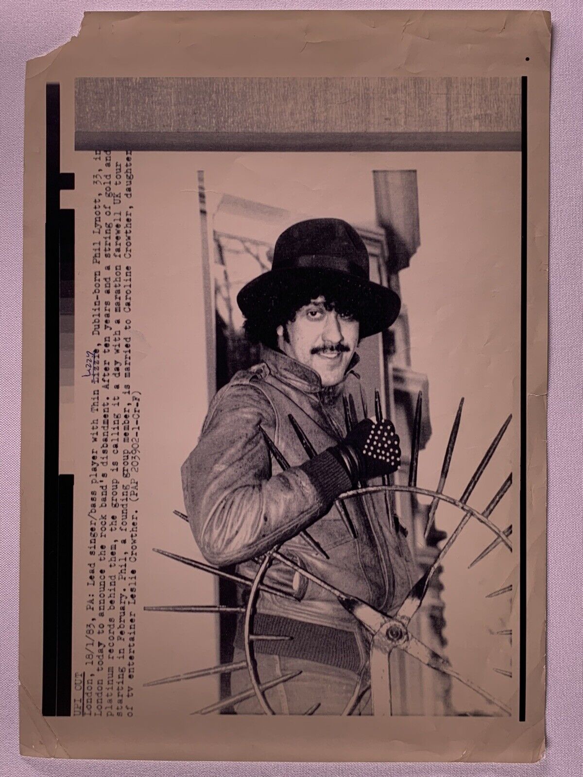 Thin Lizzy Phil Lynott Photo Original Press Association Photo Promo 1983