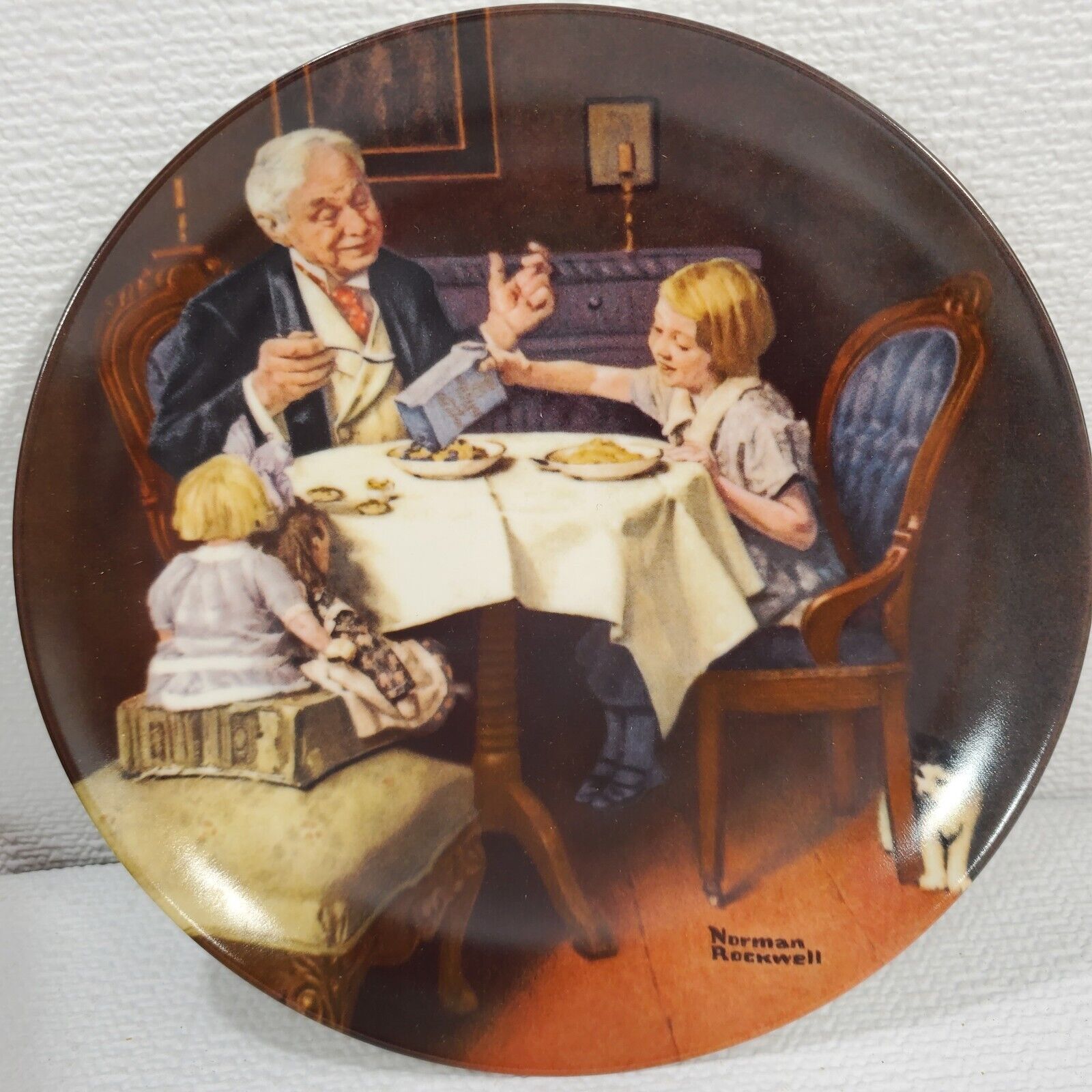 Norman Rockwell Heritage Collection Plate #9 The Gourmet 1985 Knowles COA