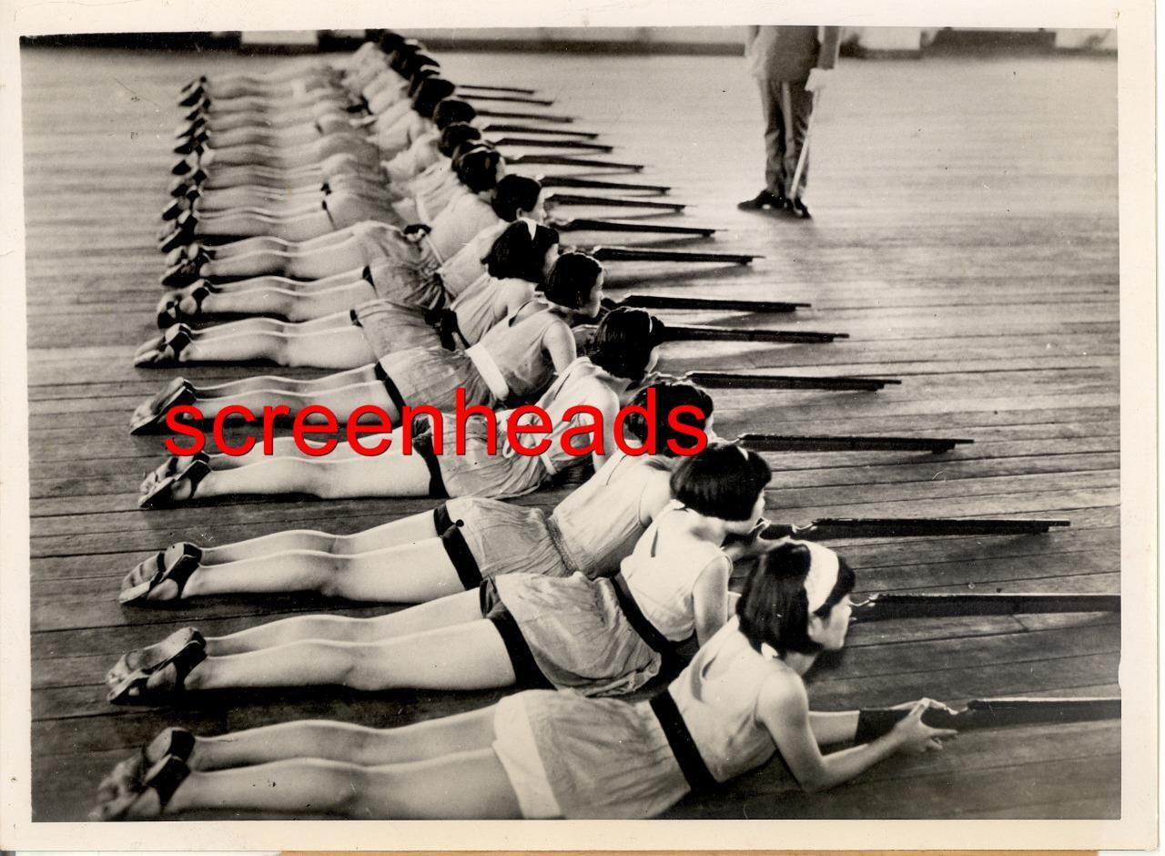 1937 JAPAN BALLET BATTALION Press Photo OSAKA GIRLS OPERA TROUPE  Military 