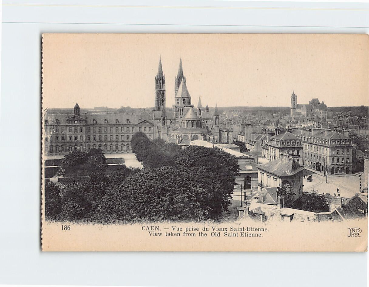 Postcard View Taken from the Old Saint-Etienne Caen France