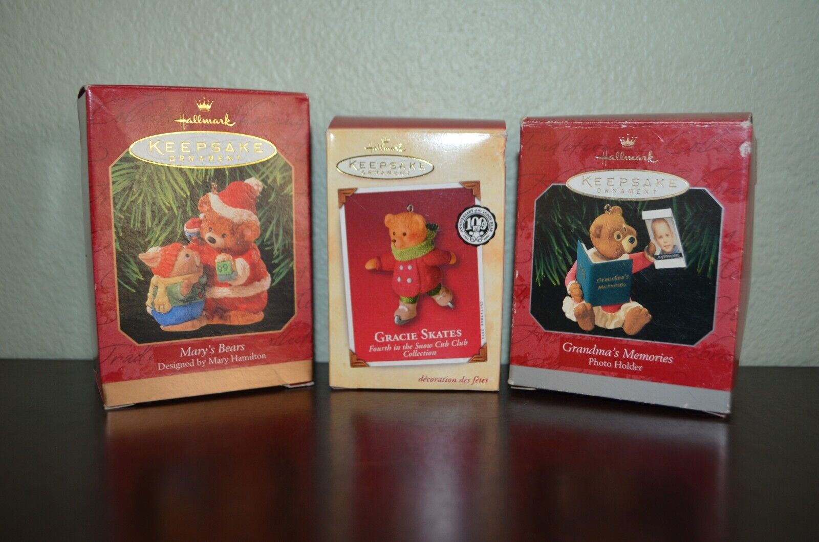 Hallmark Keepsake Ornaments Vintage Lot of 3 Christmas Bears