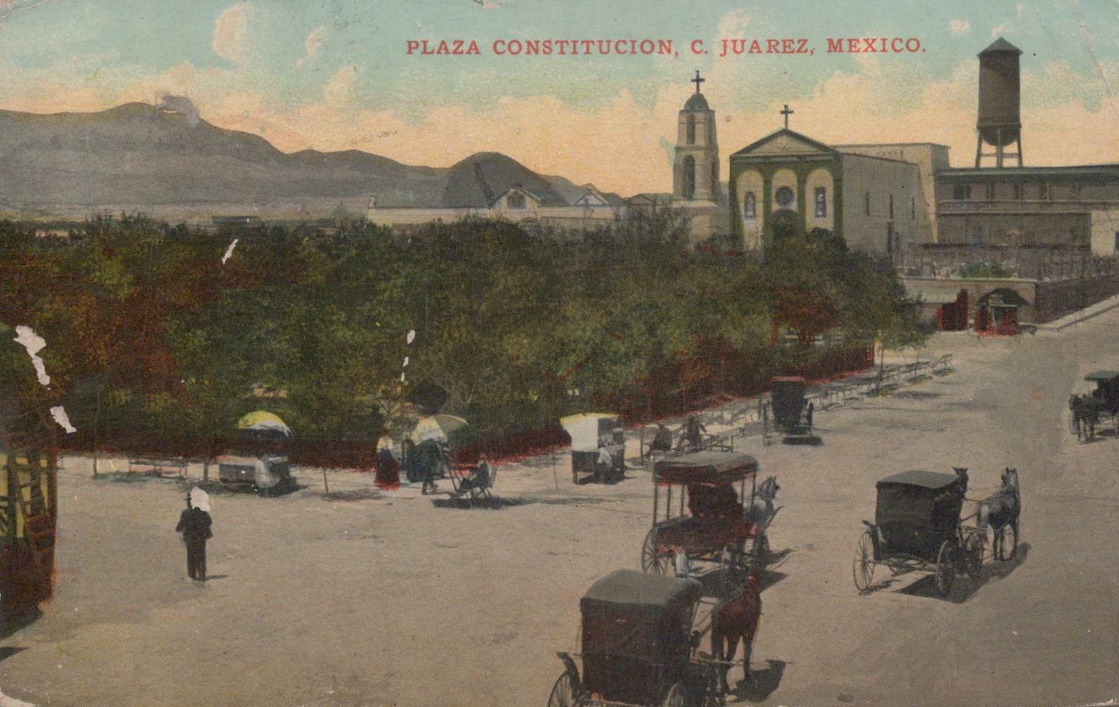 Postcard Plaza Constitucion Ciudad Juarez Mexico 