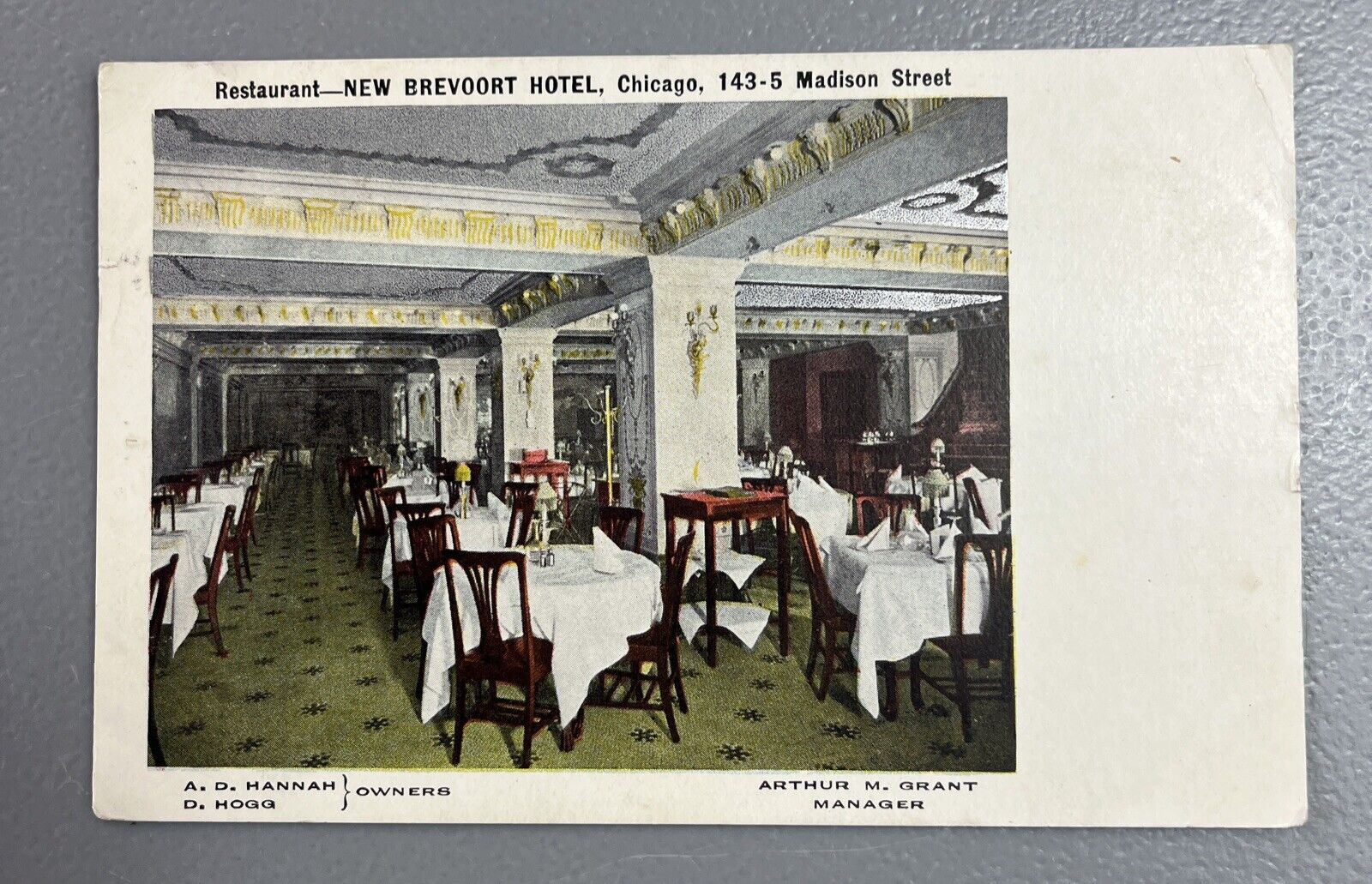 New Brevoort Hotel 143 Madison Chicago IL Owner Hannah Hogg Postcard 1909