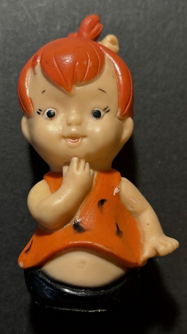 Vintage Pebbles Flintstones Plastic Finger Puppet