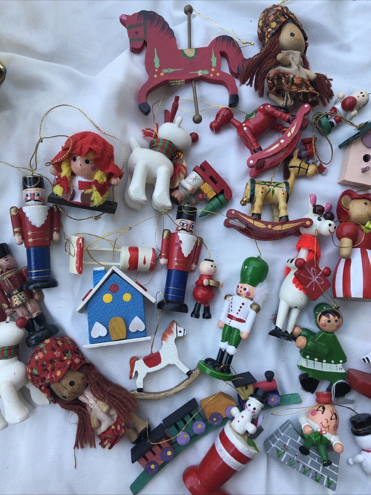 Lot Of Hand Painted Wooden Christmas Ornaments Vintage Toy Soldiers Nutcracker