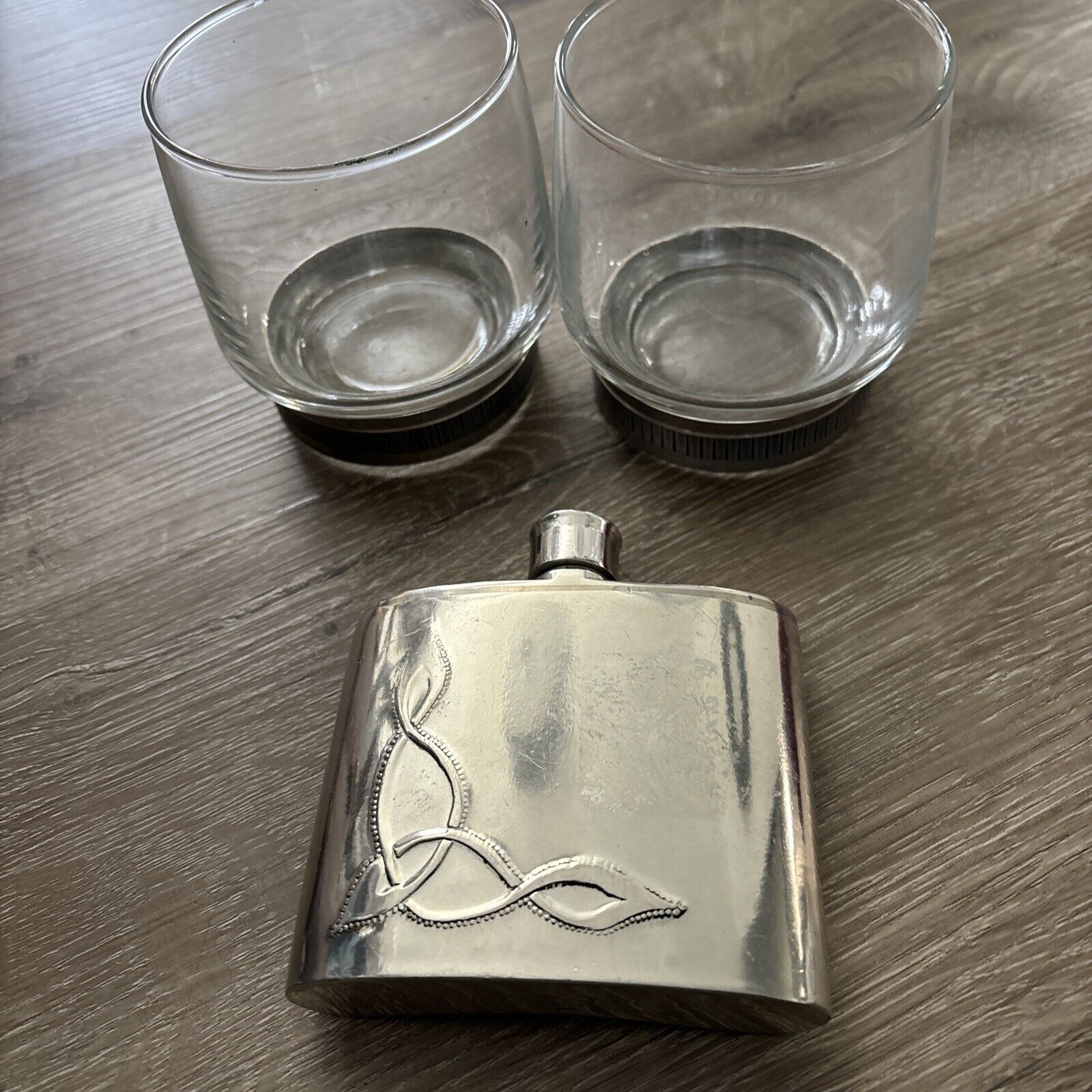 Lunt Silversmiths Pewter Flask Vintage Made in Ireland  Antique & Glasses
