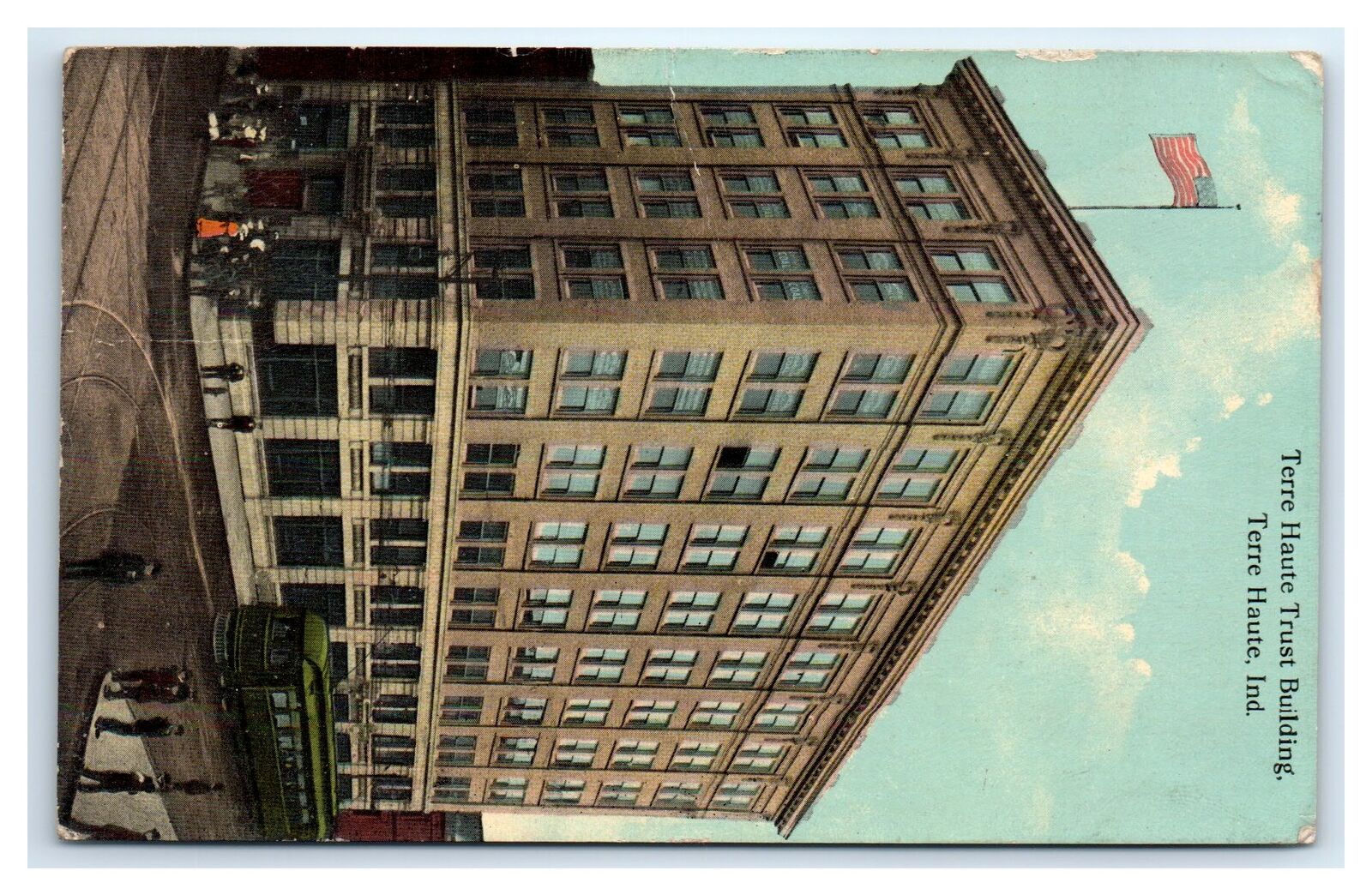 1912 TERRE HAUTE, IN Postcard-  TERRE HAUTE TRUST BUILDING IND