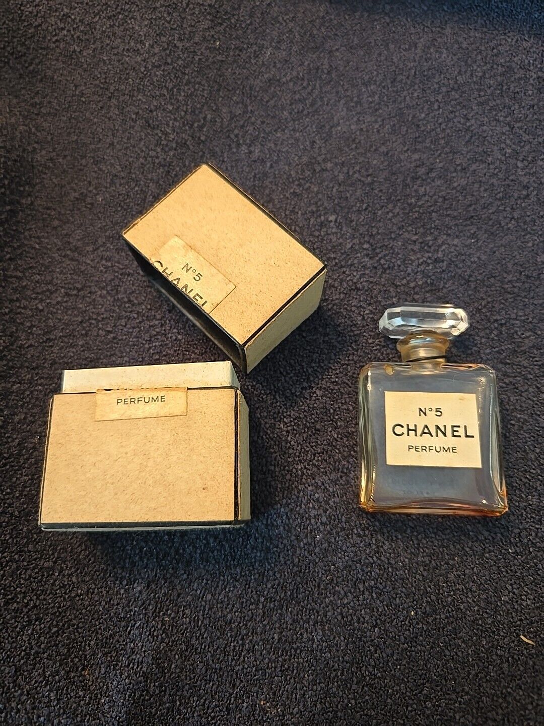 Vintage Chanel No 5 Perfume Bottle Empty Mini 1/4oz Glass With Stopper