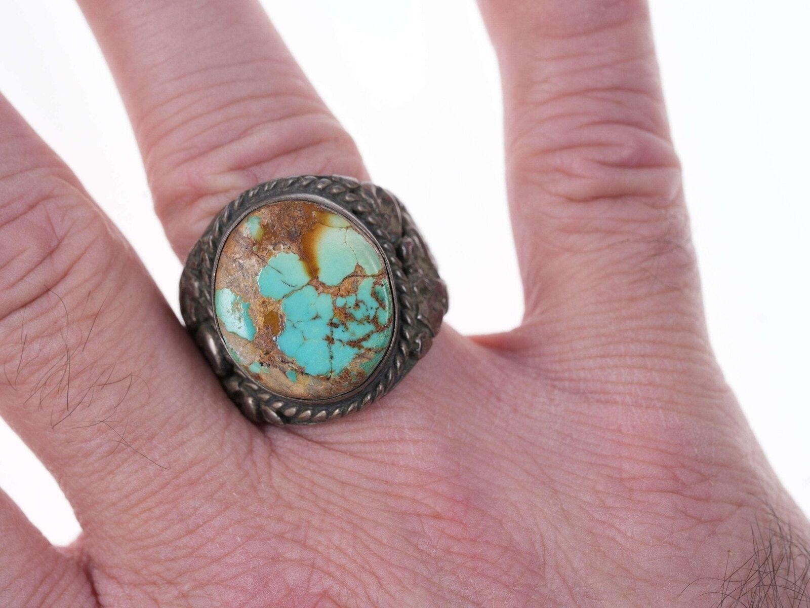 size 10.5 Old Pawn Navajo Silver/turquoise ring