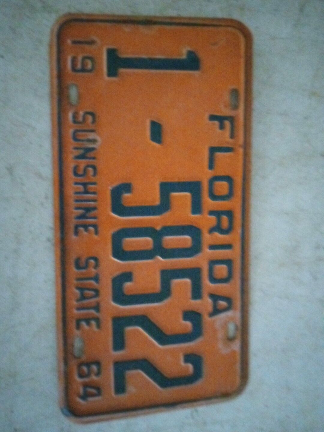 FLORIDA License Plate  Vintage 1964