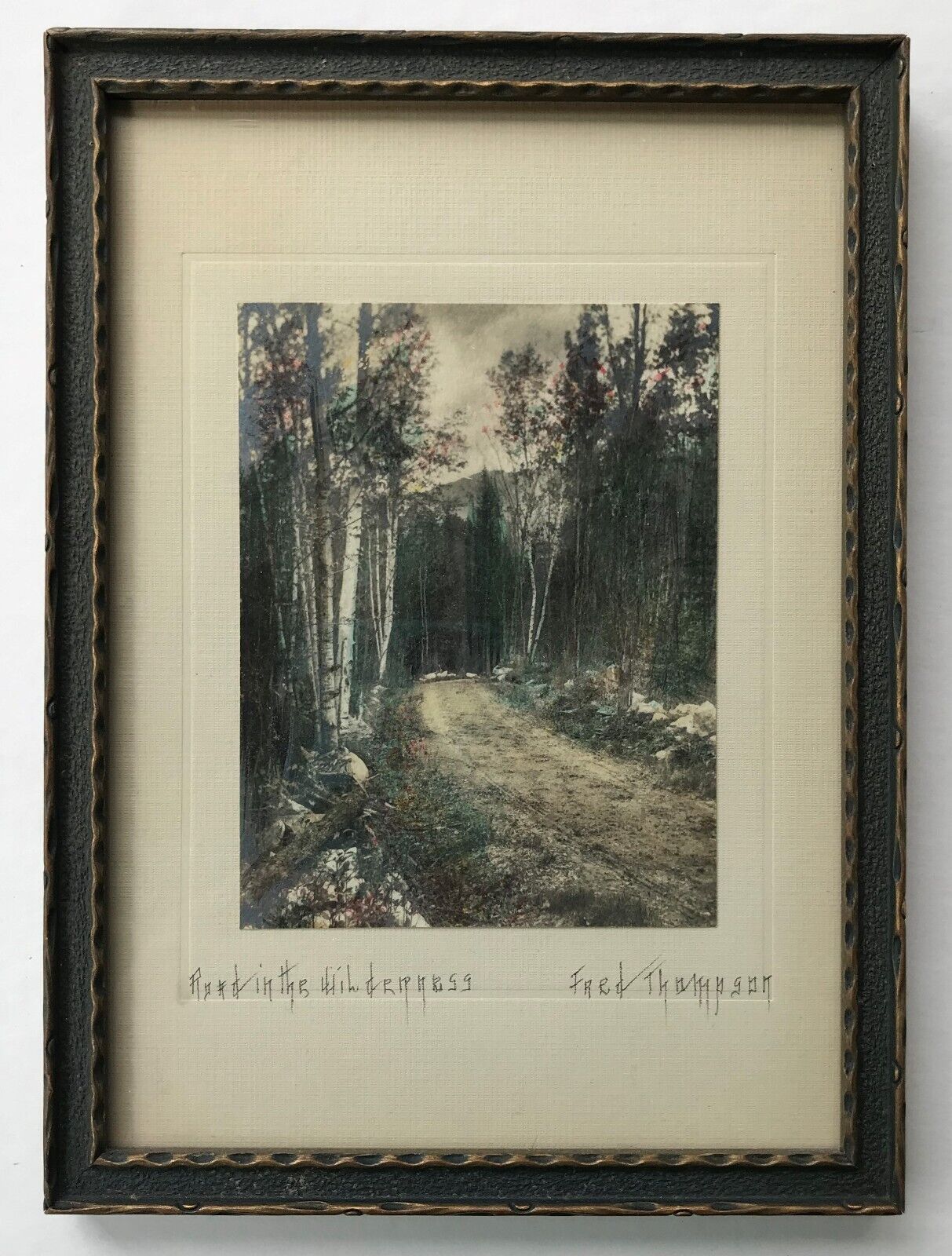Fred Thompson Signed Framed ROAD IN THE WILDERNESS Hand Tinted Photo Vintage