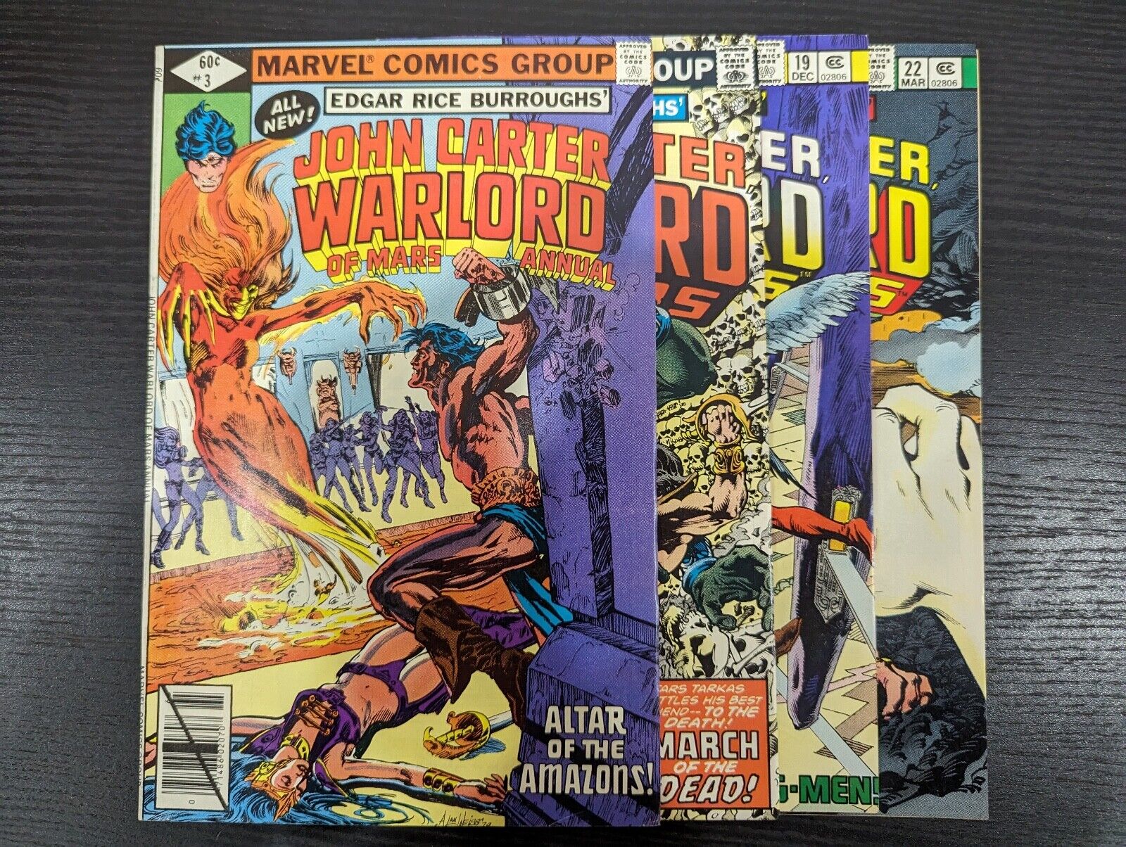 John Carter Warlord Of Mars Lot #13, #19, #22 & Annual #3 1977 Series