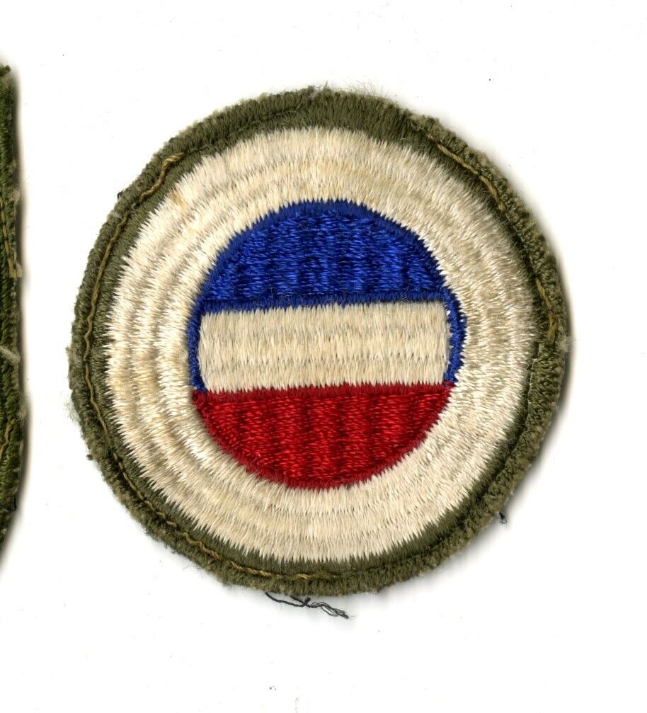 GHQ Reserve Patch OD Border Ripple Weave White Back Patch WWII Vintage