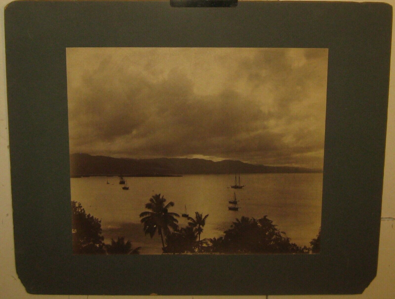 Original JAMES VALENTINE 'Montego Bay (Moonlight) JAMAICA Albumen PHOTOGRAPH