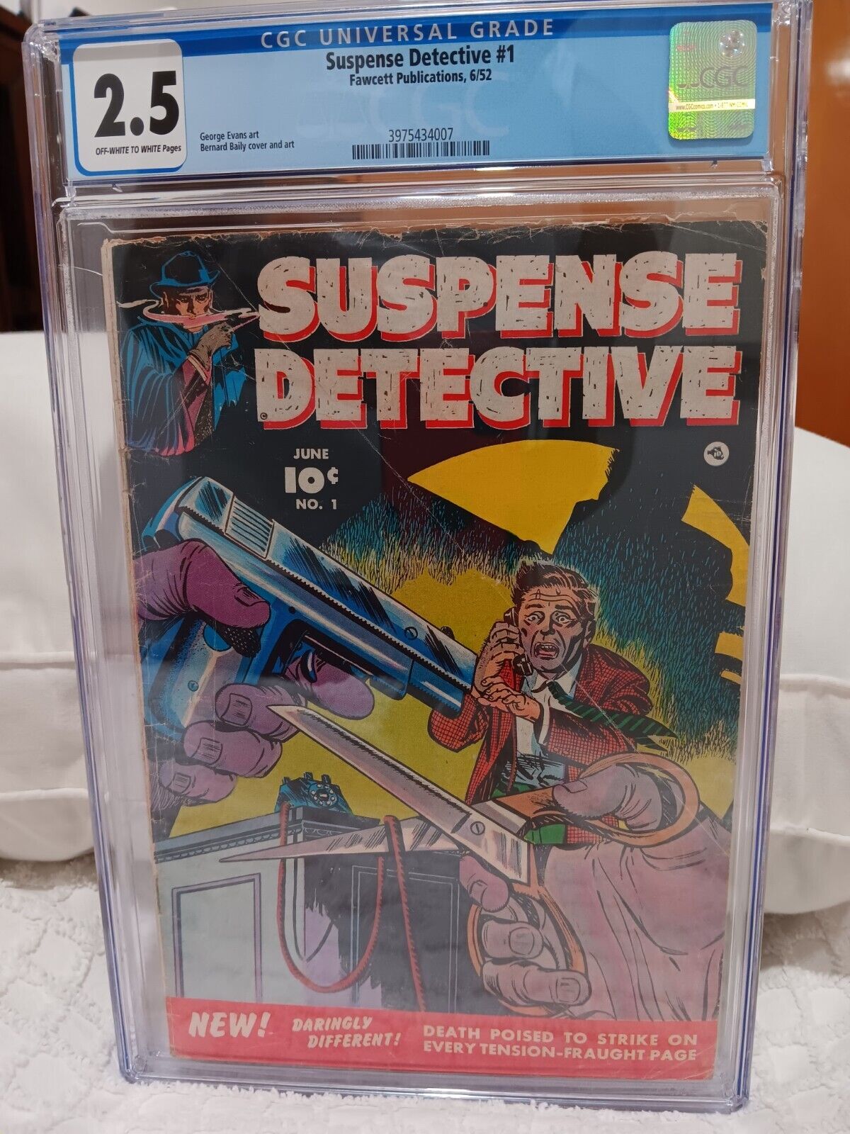 Suspense Detective #1 (June 1952, Fawcett) Rare, Golden Age, CGC Graded (2.5)
