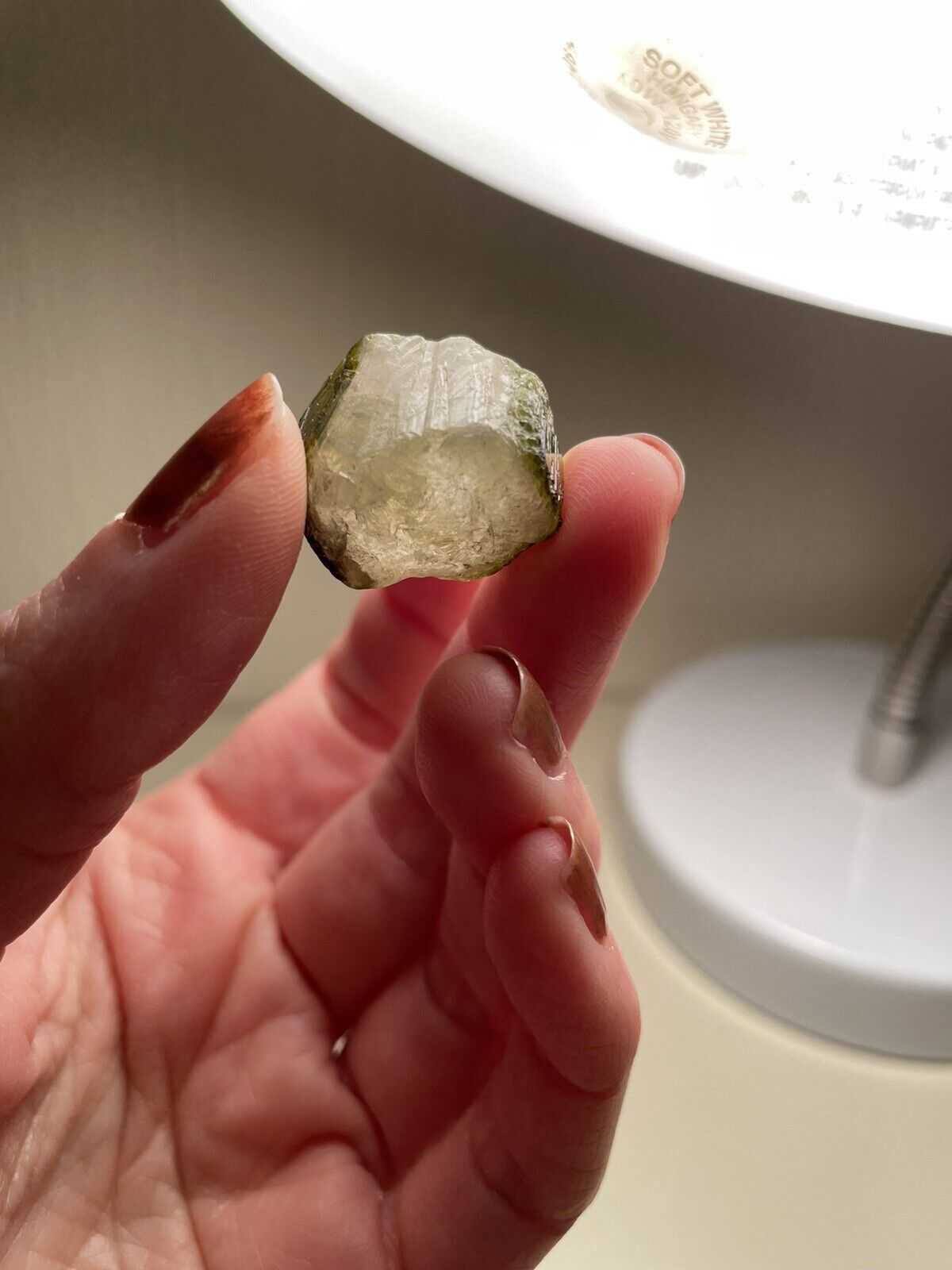 USA Seller ~ 11 Gram Green And White Tourmaline Crystal