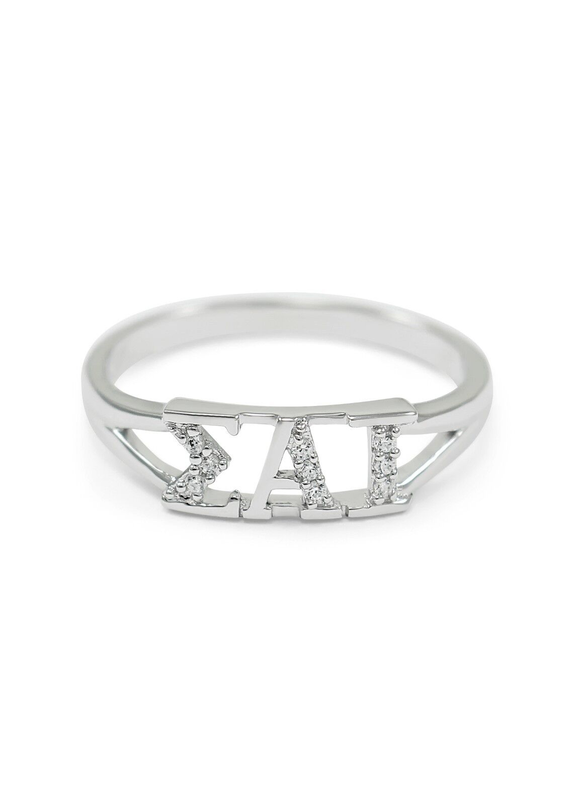 Sigma Alpha Iota sterling silver ring w/simulated diamonds, NEW***