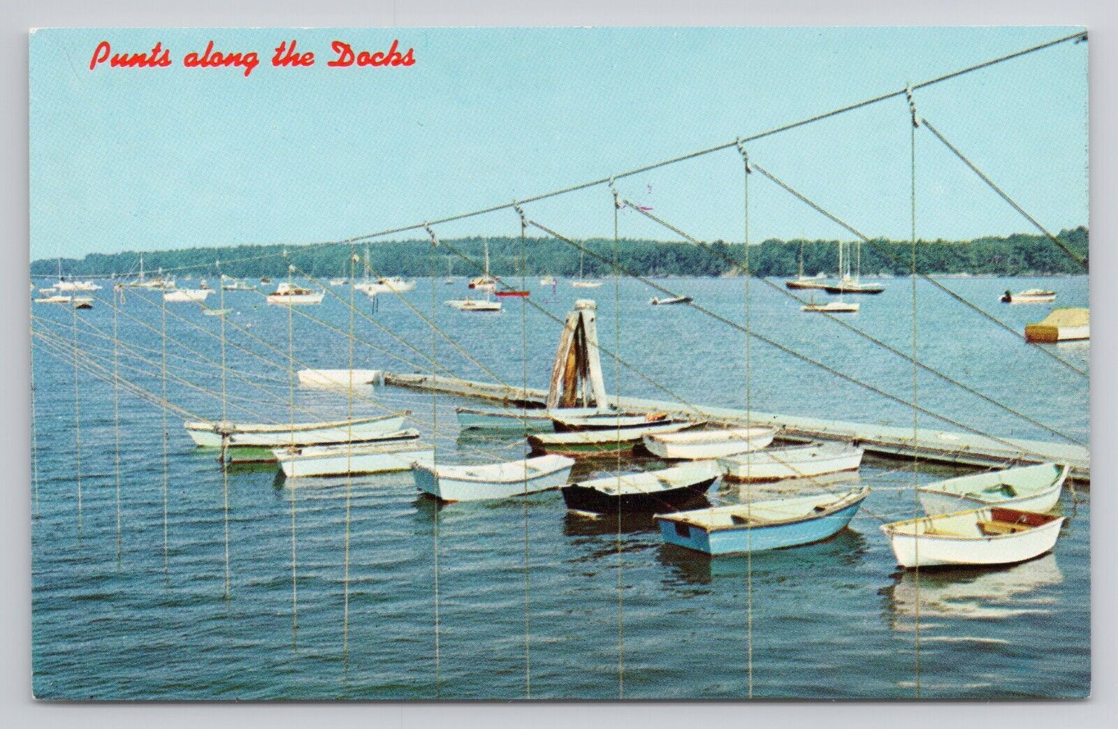 Postcard Punts Along The Dotcks South Freeport Maine