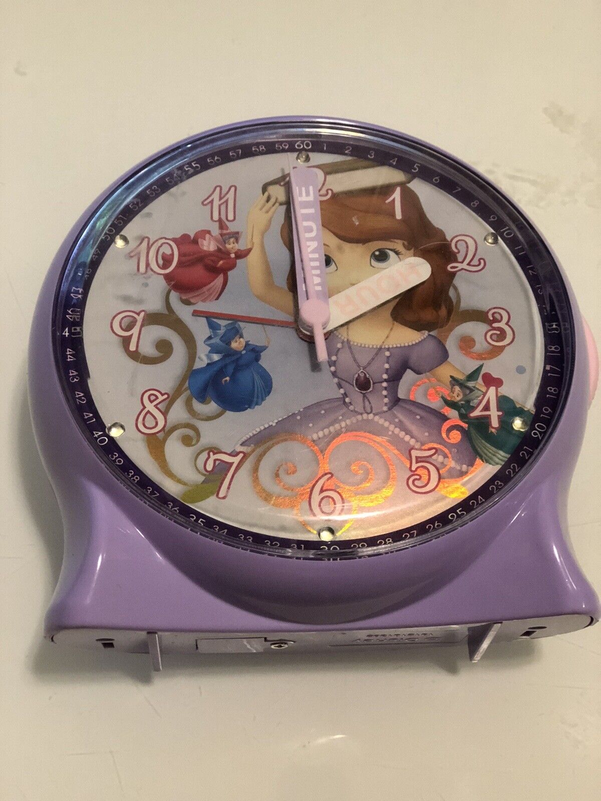 Sofia the First Alarm Clock Vintage Disney teaching time learning - Tested Works