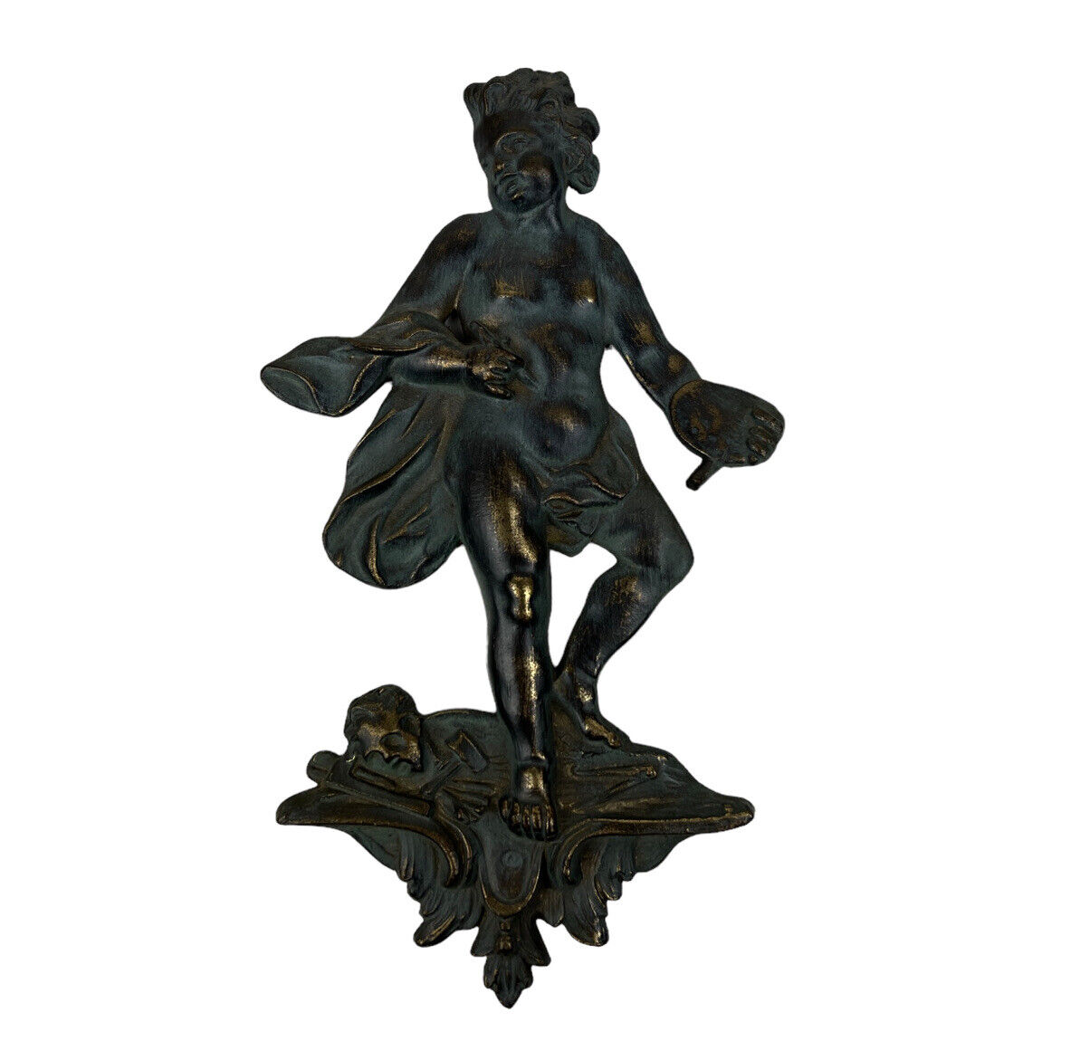 Antique French Bronze Music Brass Architectural Figural Elements Appliqué