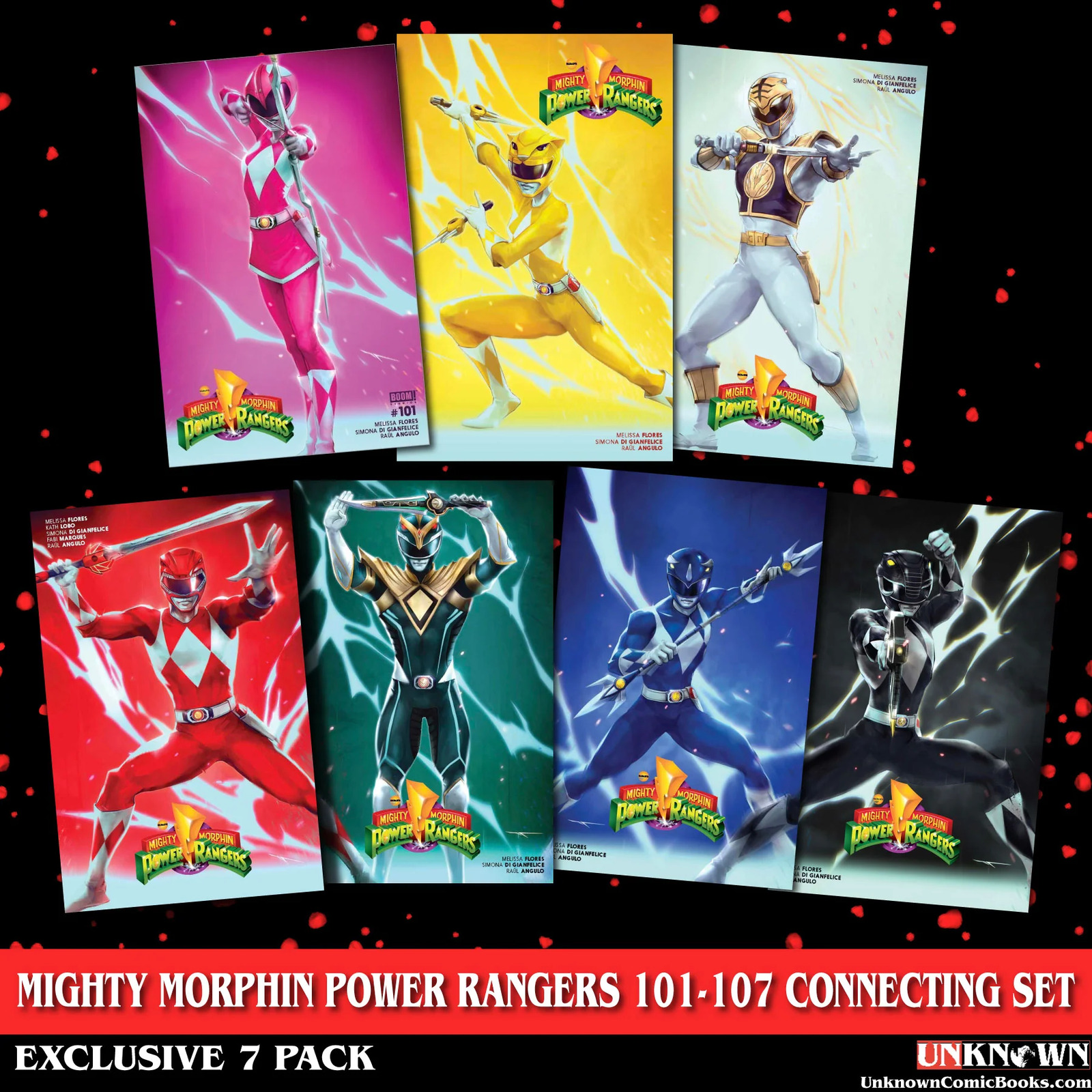 [7 PACK CONNECTING TRADE SET] MIGHTY MORPHIN POWER RANGERS 101, 102, 103, 104, 1