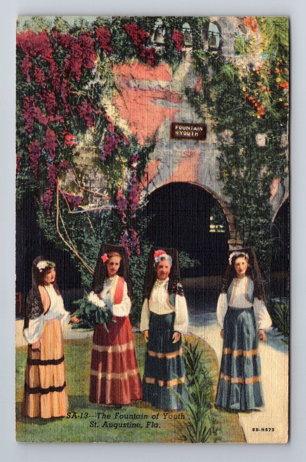 St Augustine FL-Florida, Fountain of Youth, c1951 Antique Vintage Postcard