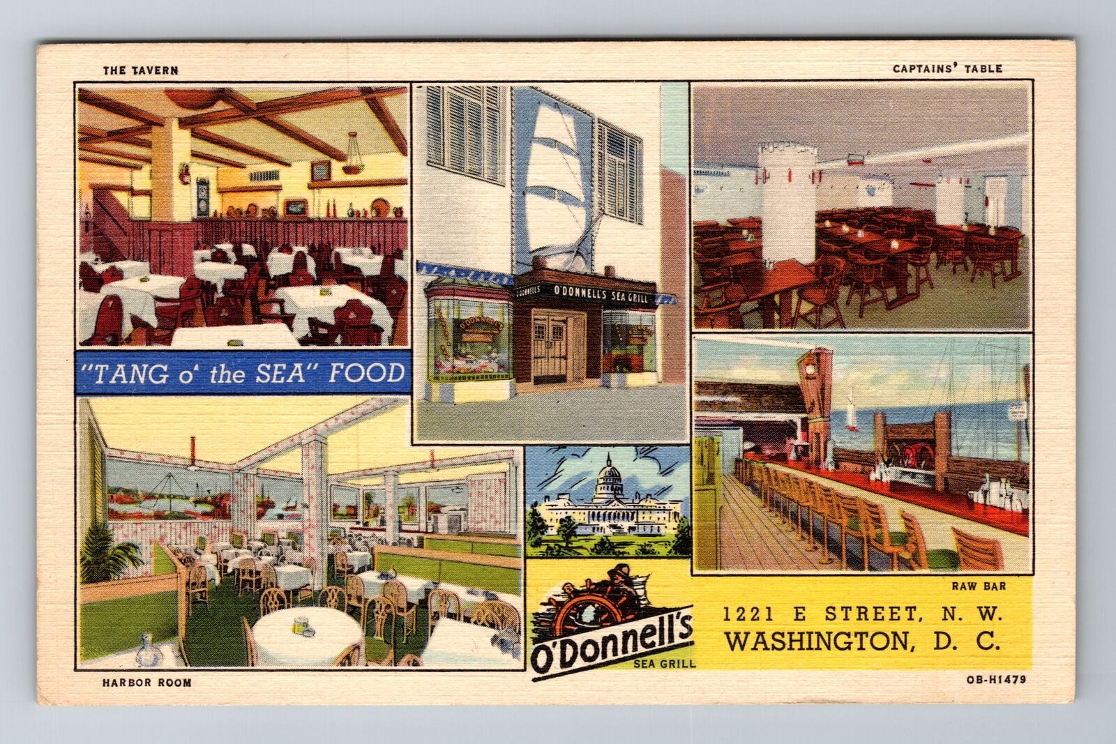Washington DC, Advertising -O\'Donnell\'s Sea Grill, Vintage Postcard