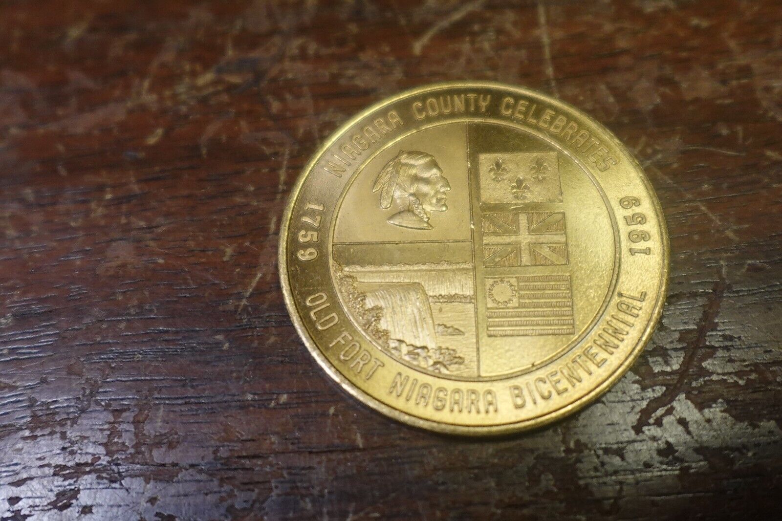 1959 OLD FORT NIAGARA NY ~ BICENTENNIAL SOUVENIR MONEY ~ gf 50 cents