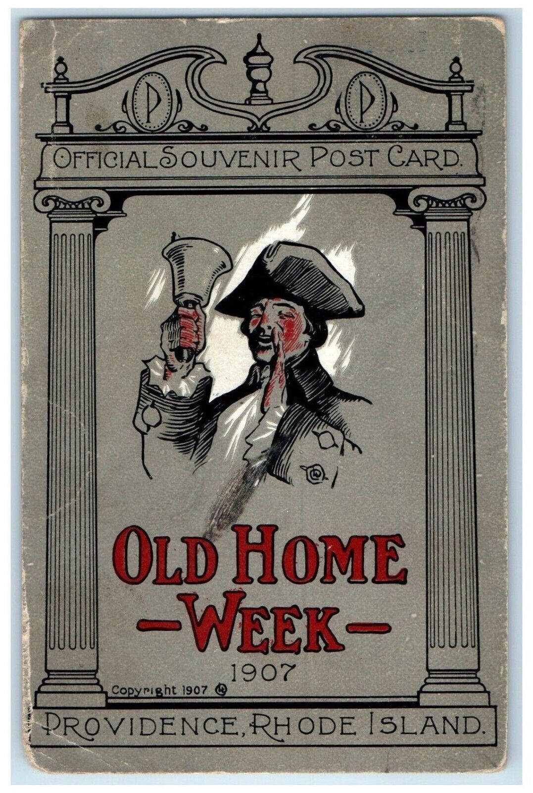 1907 Old Home Week Providence Rhode Island RI Vintage Official Souvenir Postcard