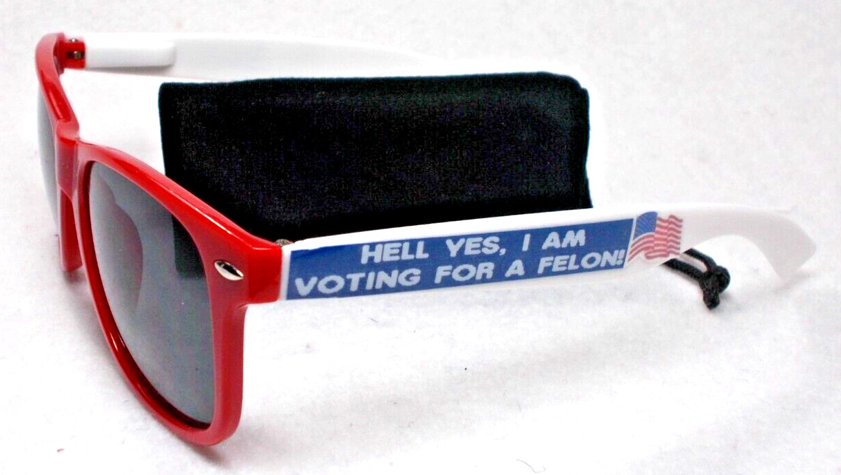 HELL YES,  I AM VOTING FOR A FELON Sunglasses 2pc set Trump 2024. See Details