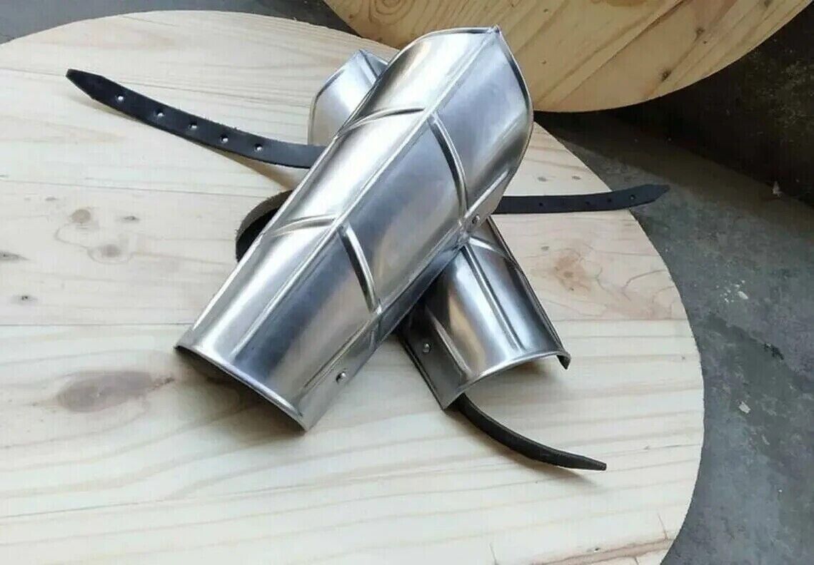 Medieval Knight Warrior Larp steel Pair Of Bracers Hand Protection Costume