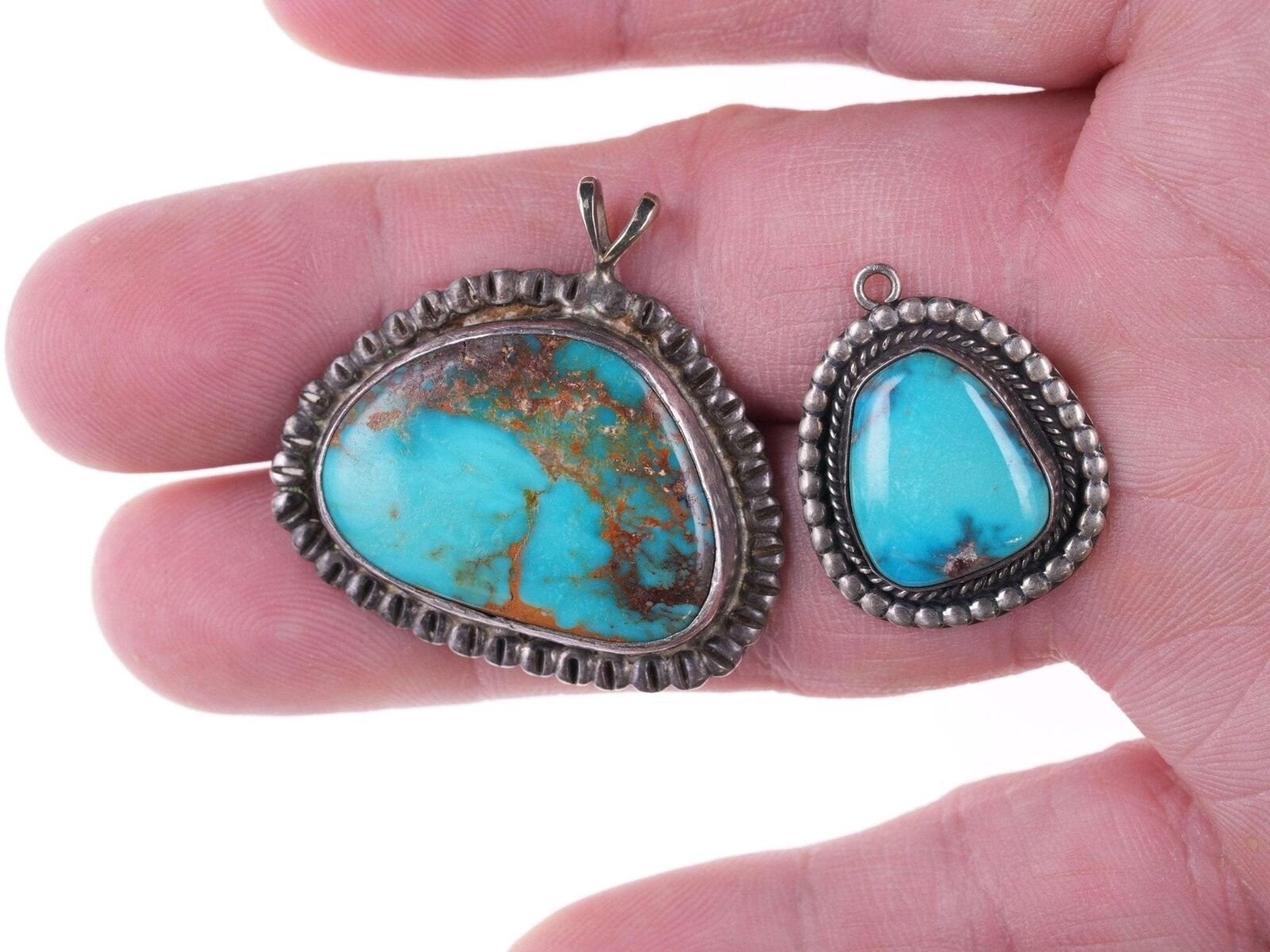 c1950's Navajo Sterling and turquoise pendants