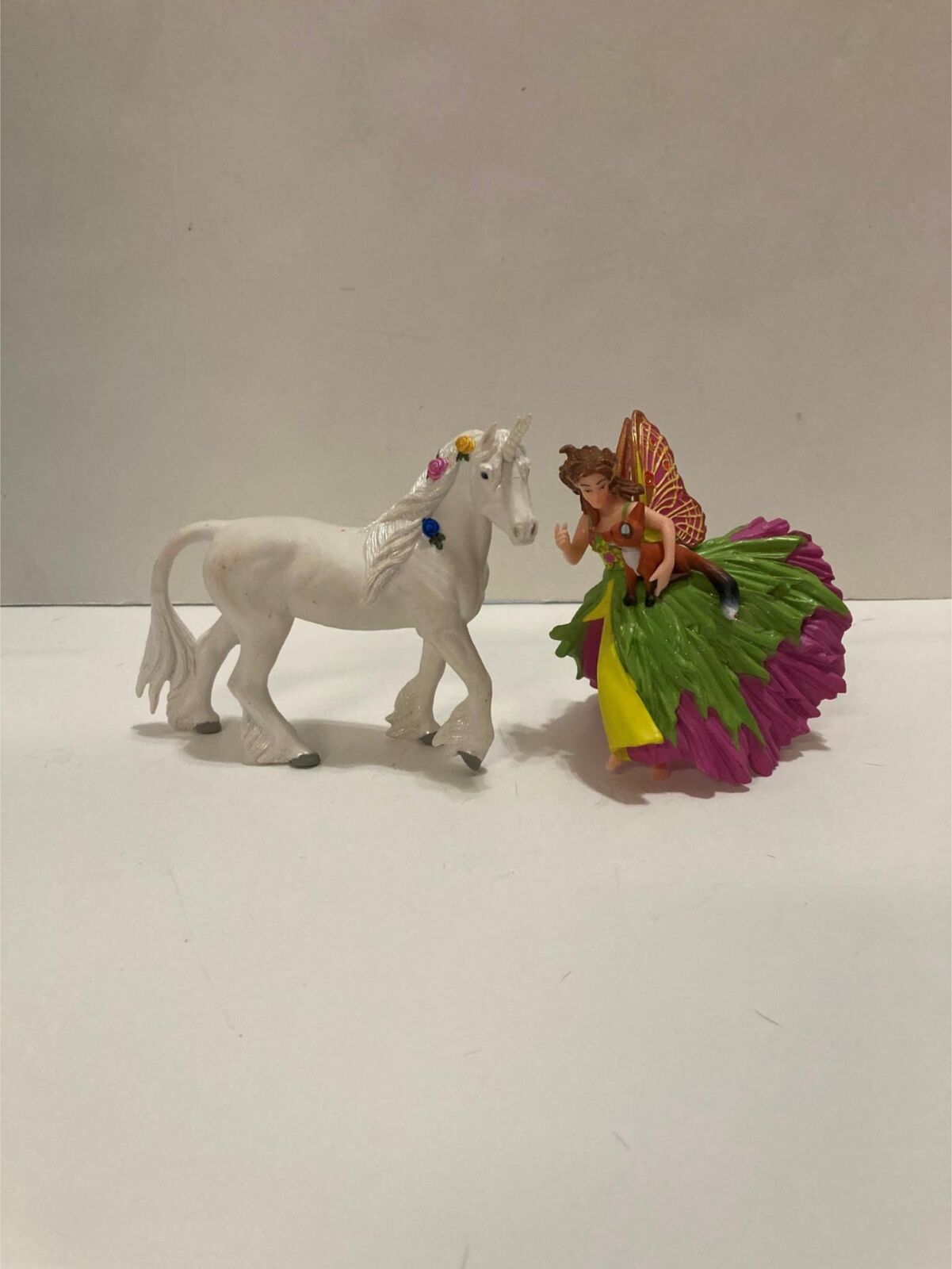Safari Ltd. Mythical Unicorn Figurine and PAPO Riding Fairy Elf w/ Fox