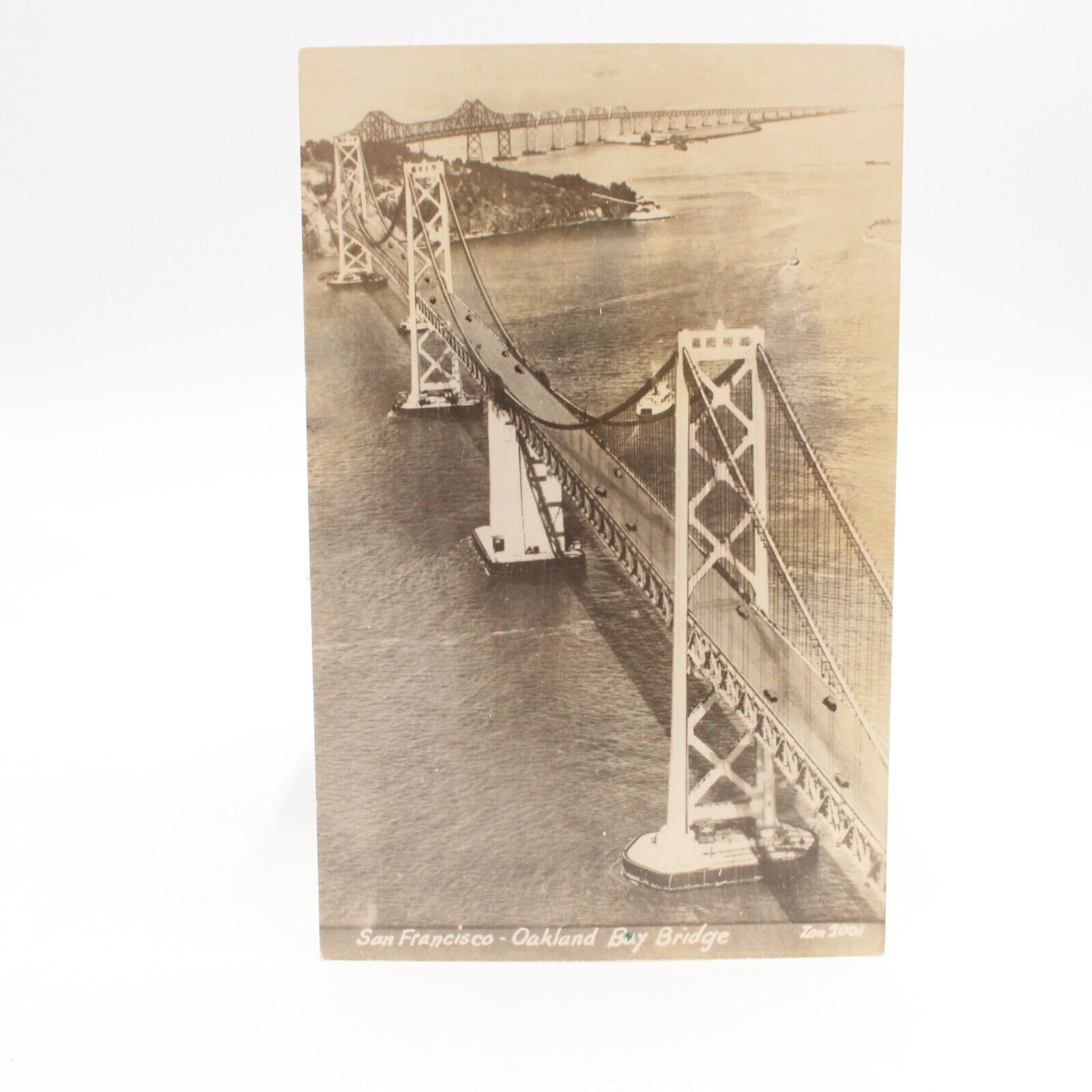 RPPC Birdseye View San Francisco Oakland Bay Bridge Real Photo Postcard
