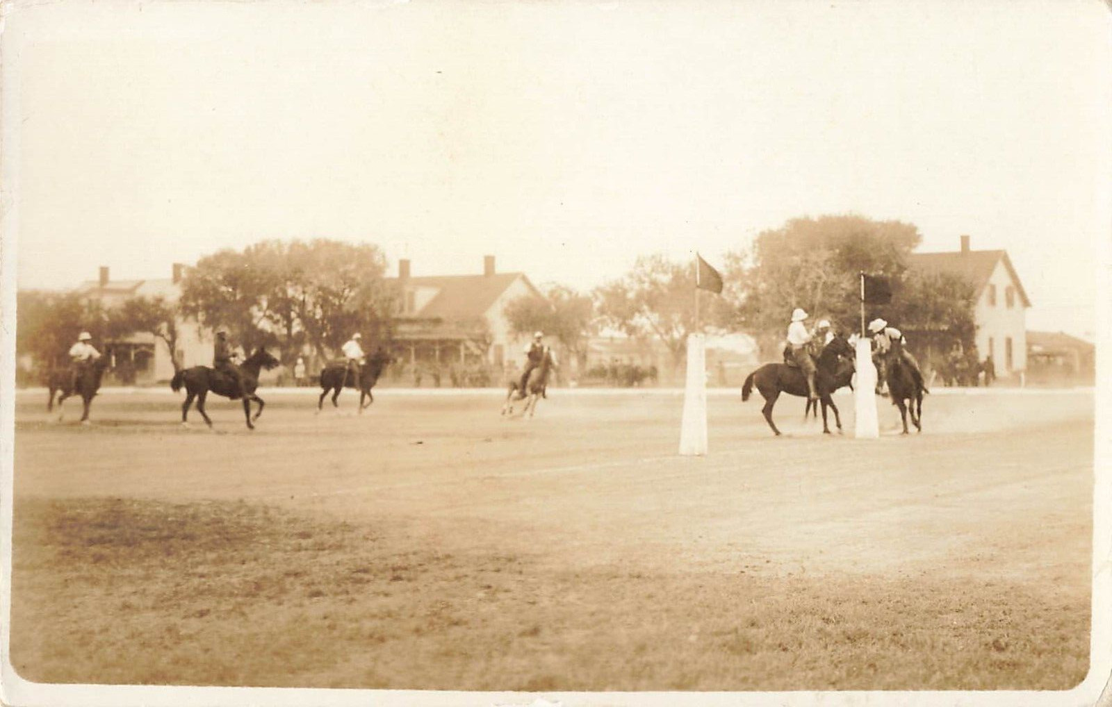 Postcard Brownsville, TX: Fort Brown Soldiers Play Polo, 3rd vs. 16th Cav, 1916