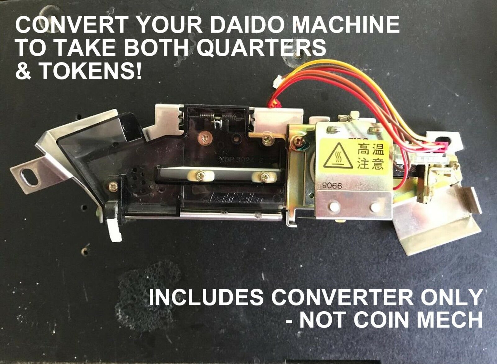 $.25 CONVERTER FOR DAIDO PACHISLO SLOT MACHINES, ACCEPTS BOTH QUARTERS & TOKENS
