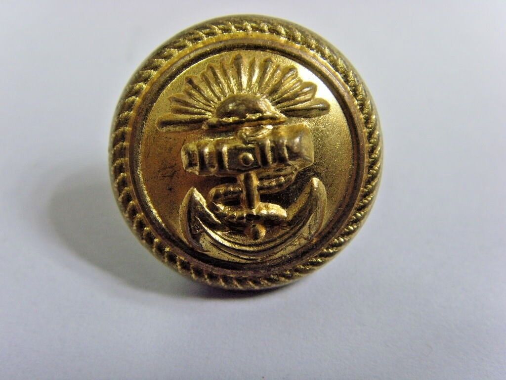 Antiqu Peninsular and Oriental gold tone metal button MILLER RAYNER HAYSON 49519