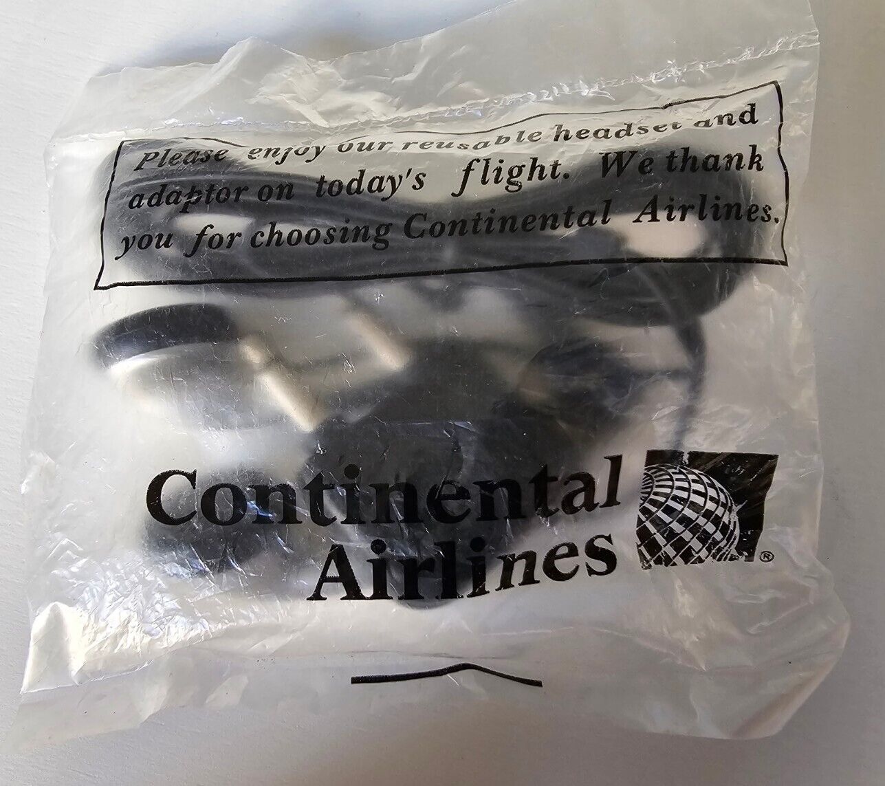 CONTINENTAL AIRLINES Headphones / Earbuds - Vintage 1980\'s - BRAND NEW