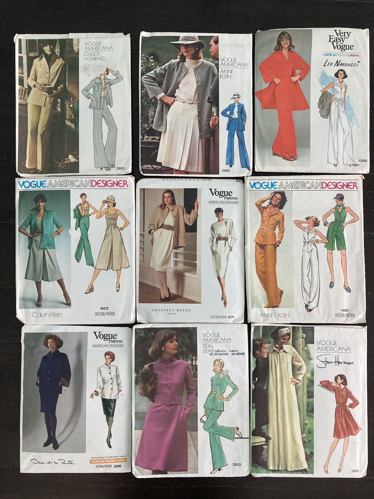 Vogue Americana Vogue American Designer Vintage Sewing Patterns Lot of 9