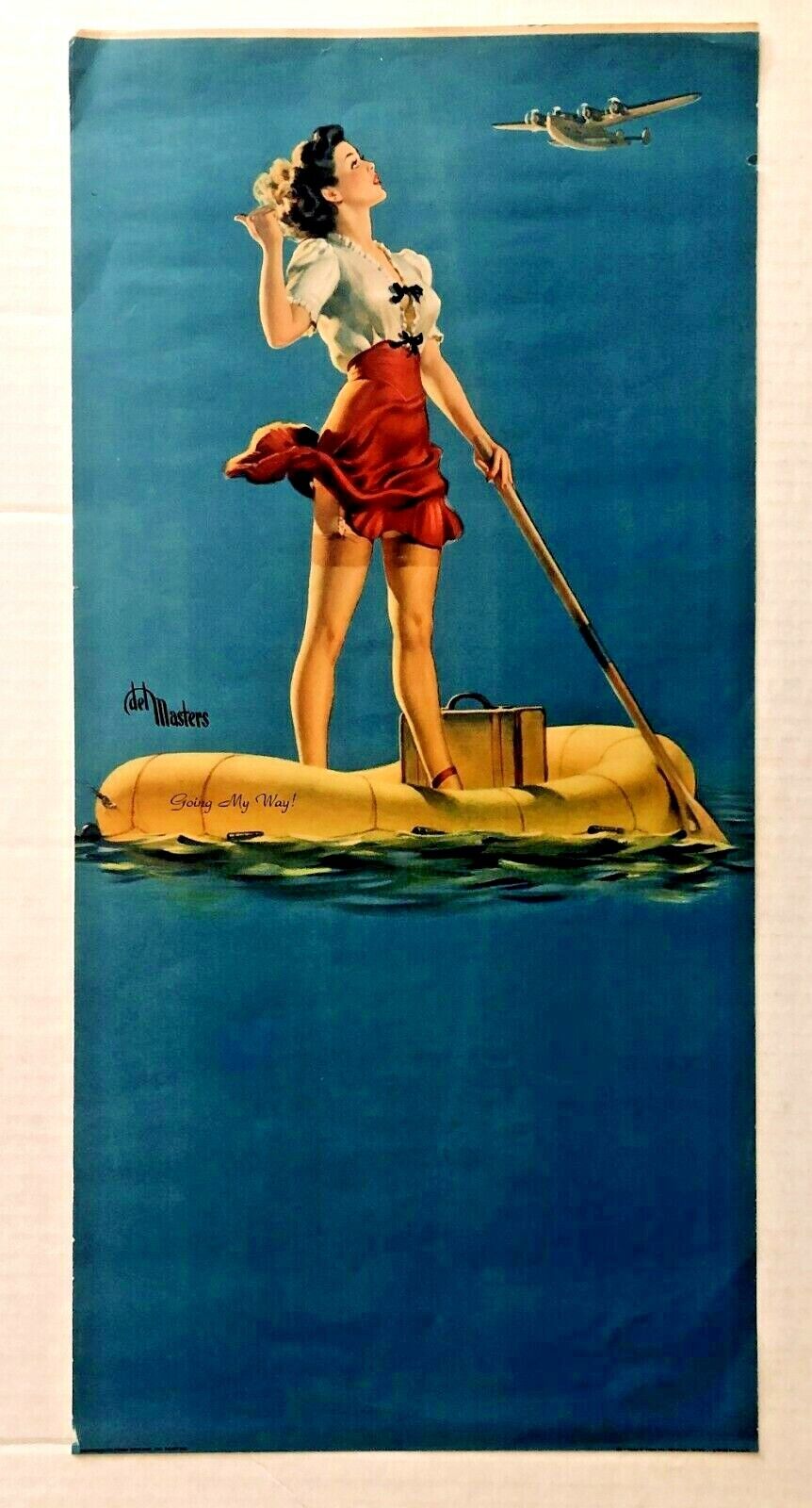 Nice 1940\'s Pinup Girl Picture by Del Masters - Going My Way - Woman on Raft
