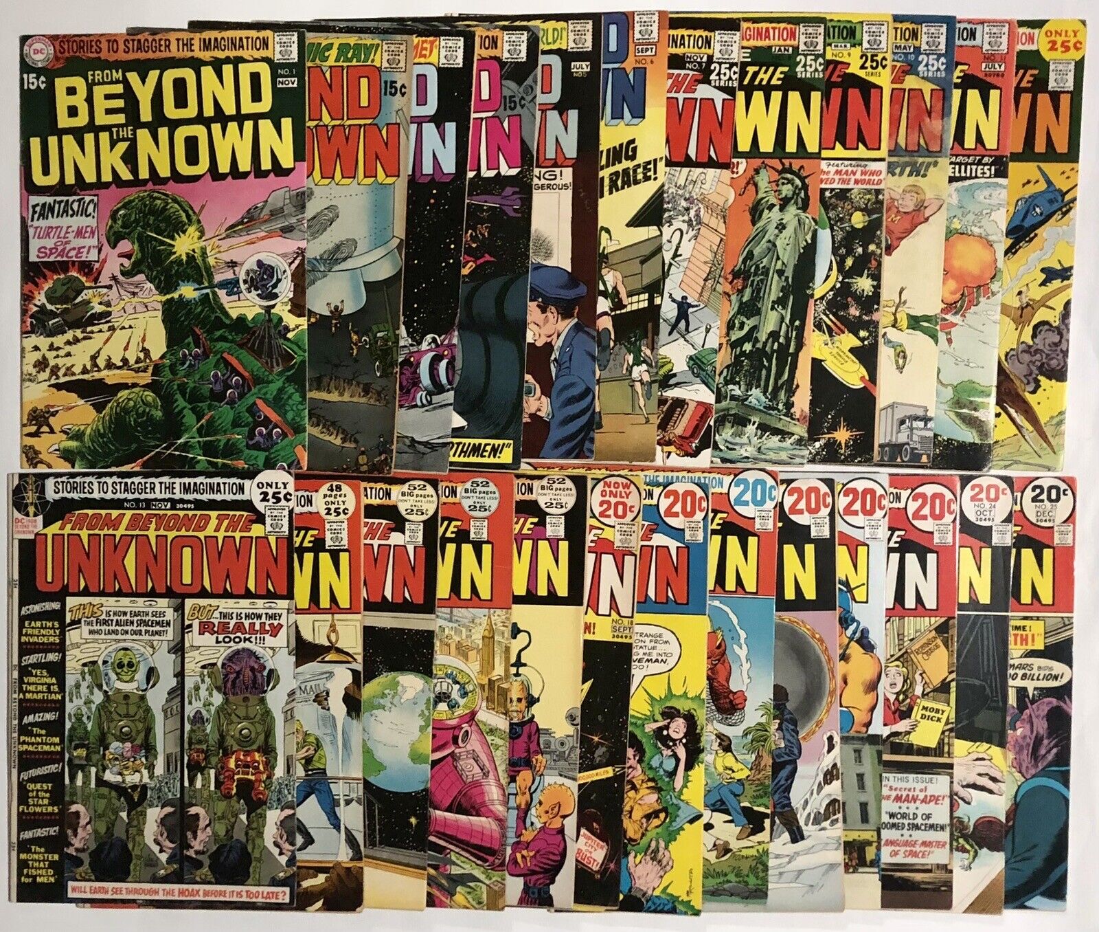 FROM BEYOND THE UNKNOWN #1-#25 Full Series DC Comics Lot Mid Grade Set 1969-1973